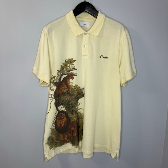 Ovadia New York Polo Shirt Jangle Safari Animal Print Cream Sz XL - Picture 3 of 12